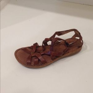 Born Brown Leather Gladiator Style Sandal